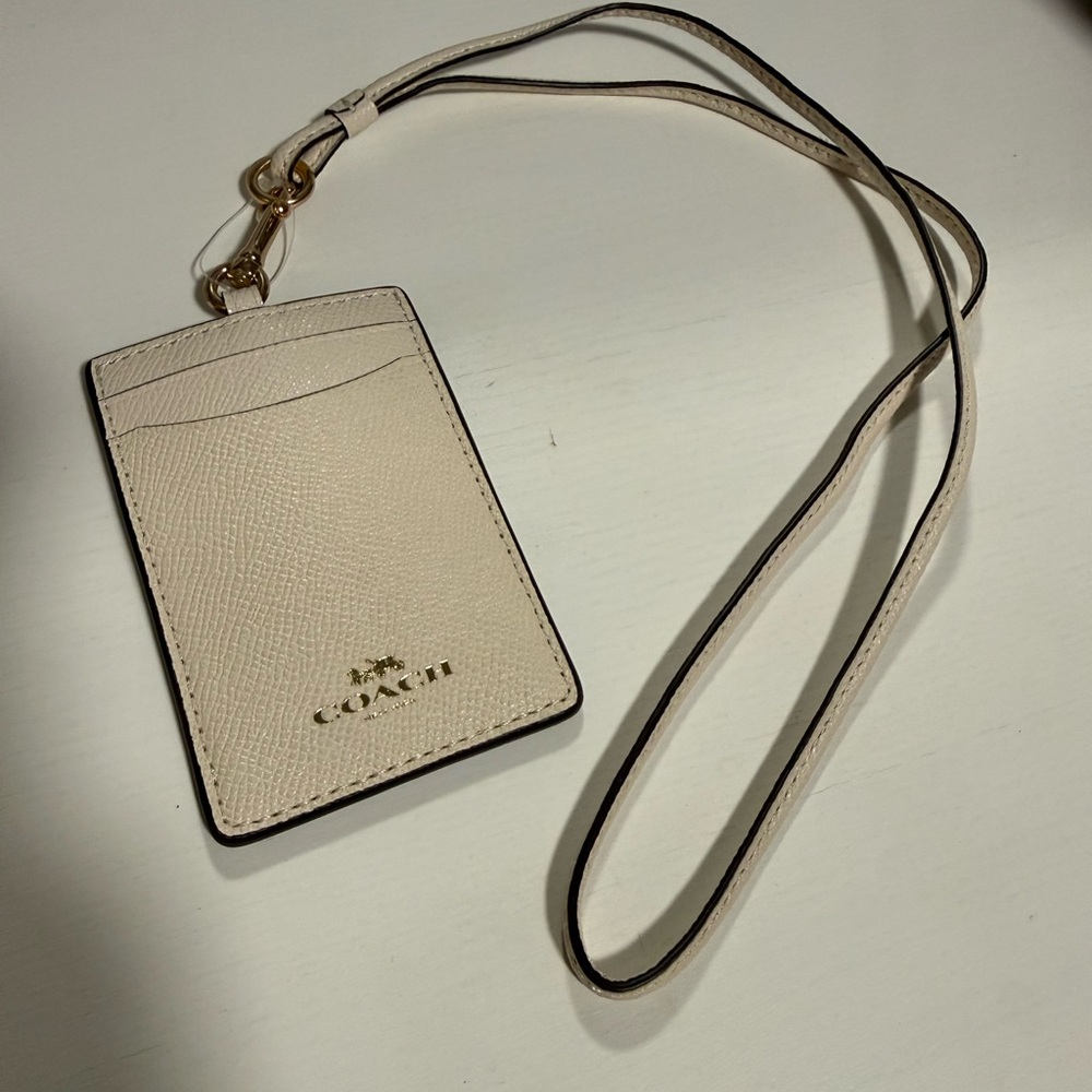 Coach Crossgrain Leather Lanyard Holder NWT